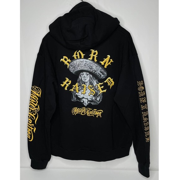 MR CARTOON BORN RAISED MUERTA HOODIE 茶 | tspea.org